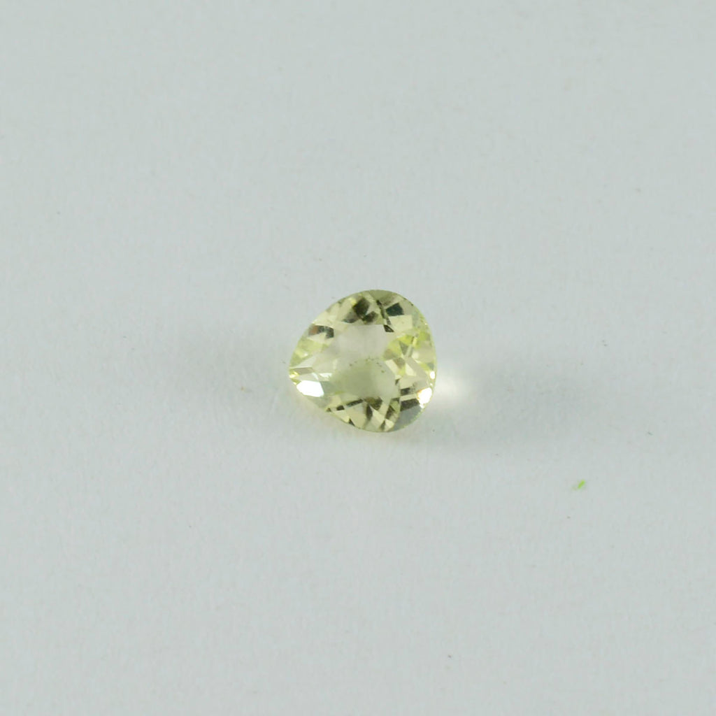 Lemon Quartz 1PC Small 8x8 MM Heart Faceted Yellow Luster Semi Precious Loose Gems