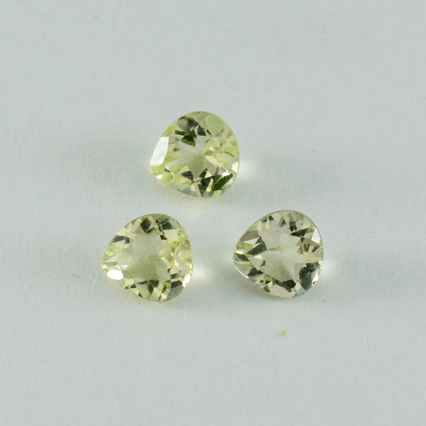 Lemon Quartz 1PC Medium 9x9 MM Heart Faceted Yellow Lustrous Semi Precious Loose Gemstone
