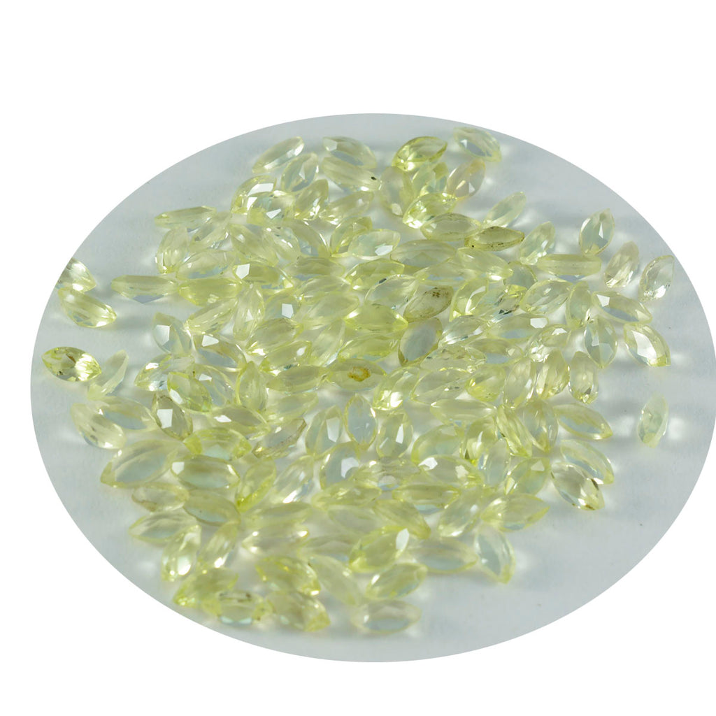 Lemon Quartz 10PC Tiny 2.5x5 MM Marquise Faceted Yellow Shine Semi Precious Loose Gemstones