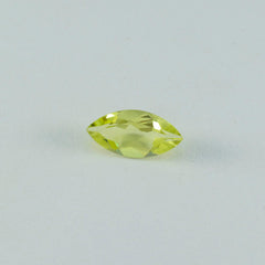Lemon Quartz 1PC Chunky 10x20 MM Marquise Faceted Yellow Fiery Semi Precious Loose Gemstone