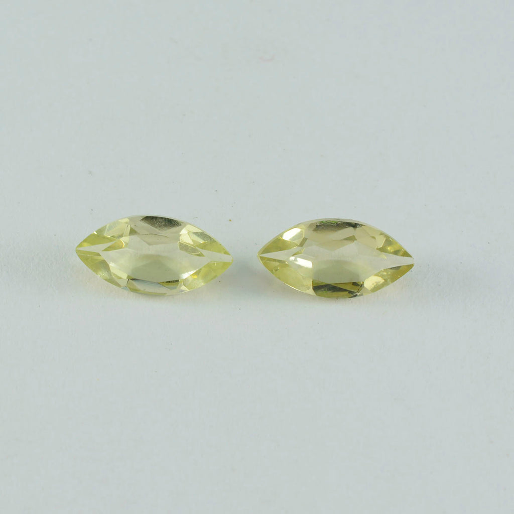 Lemon Quartz 1PC Medium 7x14 MM Marquise Faceted Yellow Superior Semi Precious Gems