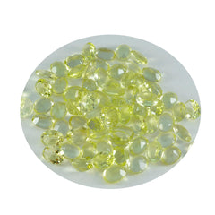 Lemon Quartz 10PC Tiny 3x5 MM Oval Faceted Yellow Lustrous Semi Precious Gems