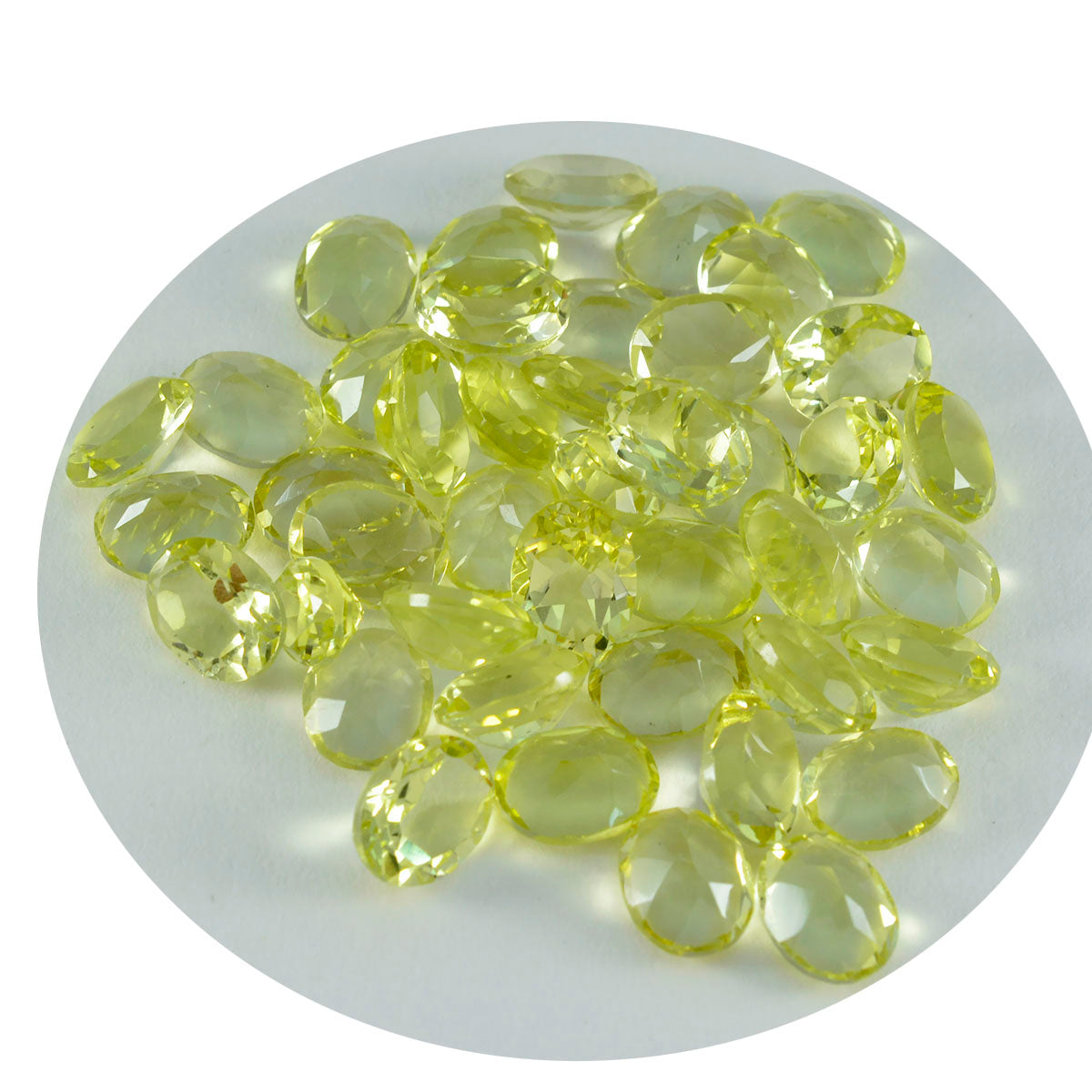 Lemon Quartz 1PC Tiny 5x7 MM Oval Faceted Yellow Fine Semi Precious Loose Gemstone Sekundär produktbild