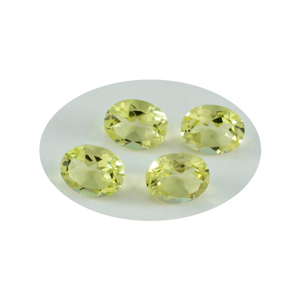 Lemon Quartz 1PC Medium 7x10 MM Oval Faceted Yellow Superior Semi Precious Loose Gemstone