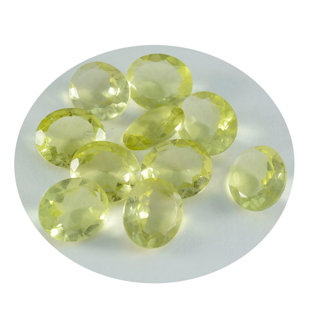 Lemon Quartz 1PC Large 9x11 MM Oval Faceted Yellow Fiery Semi Precious Gems