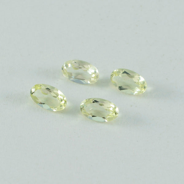 Lemon Quartz 10PC Tiny 4x6 MM Oval Faceted Yellow Shine Semi Precious Loose Gems