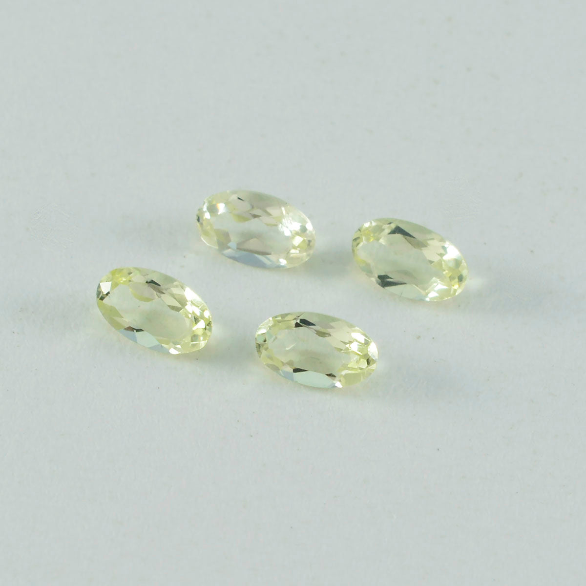Lemon Quartz 10PC Tiny 4x6 MM Oval Faceted Yellow Shine Semi Precious Loose Gems