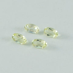 Lemon Quartz 10PC Tiny 4x6 MM Oval Faceted Yellow Shine Semi Precious Loose Gems