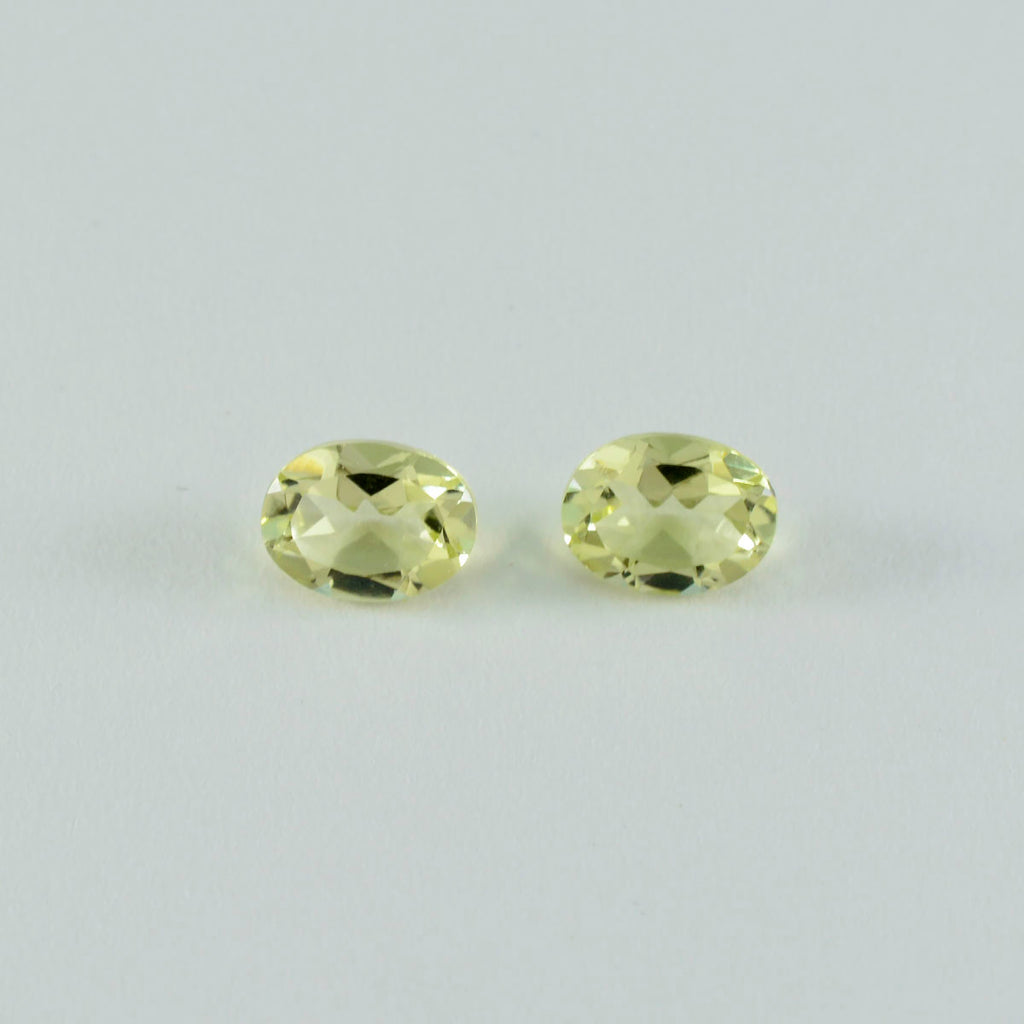 Lemon Quartz 1PC Tiny 5x7 MM Oval Faceted Yellow Fine Semi Precious Loose Gemstone
