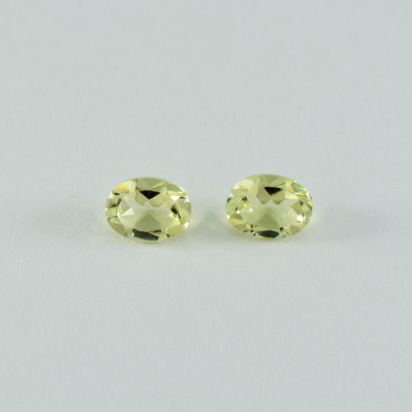 Lemon Quartz 1PC Tiny 5x7 MM Oval Faceted Yellow Fine Semi Precious Loose Gemstone