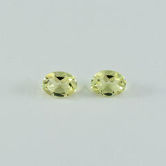 Lemon Quartz 1PC Tiny 5x7 MM Oval Faceted Yellow Fine Semi Precious Loose Gemstone