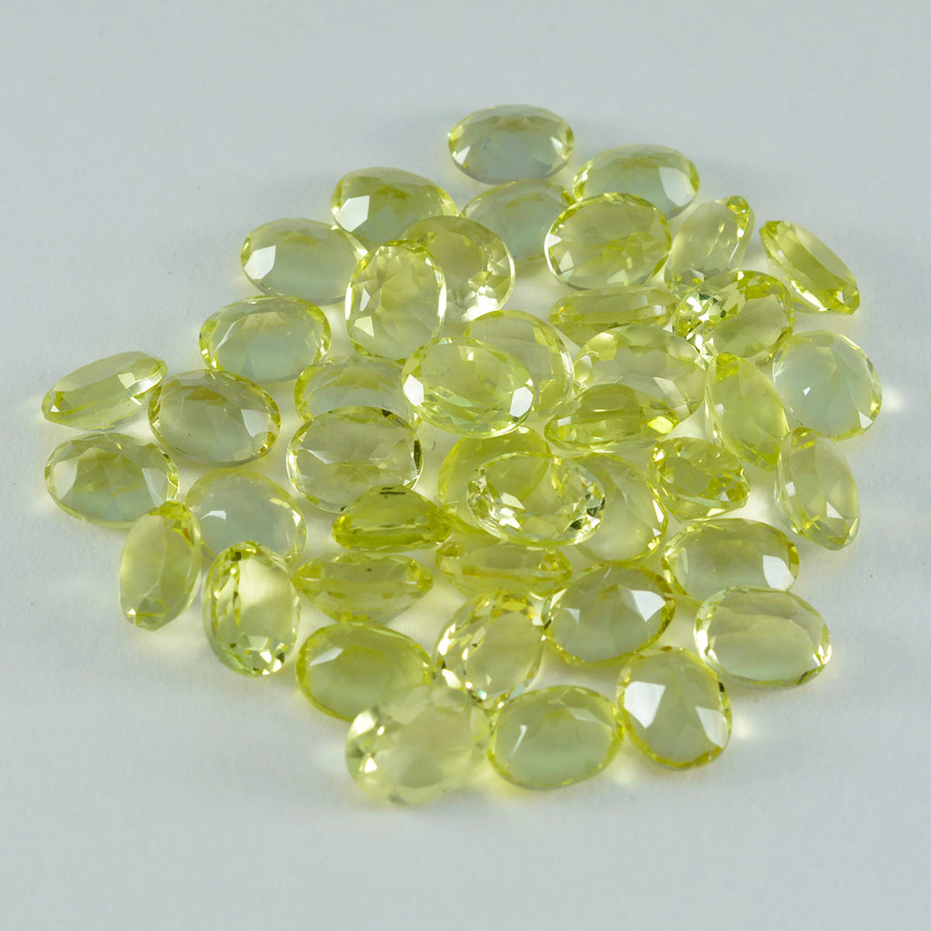 Lemon Quartz 1PC Small 7x9 MM Oval Faceted Yellow Genuine Semi Precious Loose Gems