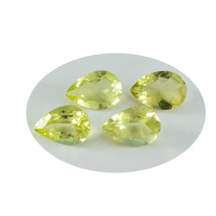 Lemon Quartz 1PC Large 10x14 MM Pear Faceted Yellow Pure Semi Precious Loose Gems