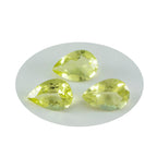 Lemon Quartz 1PC Chunky 12x16 MM Pear Faceted Yellow Fiery Semi Precious Loose Gemstone