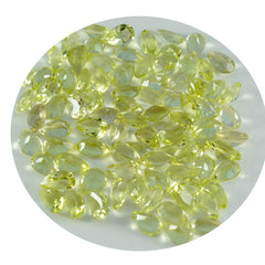 Lemon Quartz 10PC Tiny 3x5 MM Pear Faceted Yellow Sparkling Semi Precious Loose Gemstone
