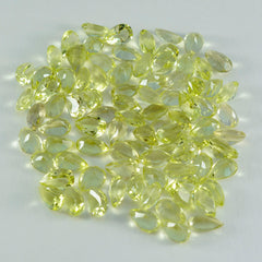 Lemon Quartz 10PC Tiny 4x6 MM Pear Faceted Yellow Polished Semi Precious Loose Gemstones