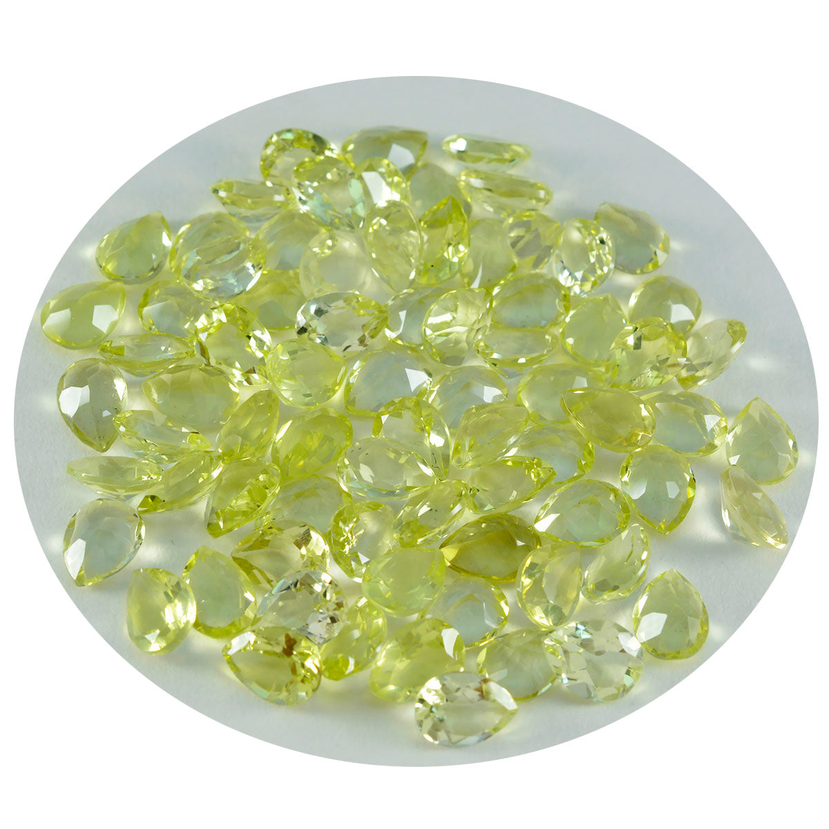 Lemon Quartz 10PC Tiny 4x6 MM Pear Faceted Yellow Polished Semi Precious Loose Gemstones