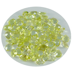 Lemon Quartz 10PC Tiny 4x6 MM Pear Faceted Yellow Polished Semi Precious Loose Gemstones