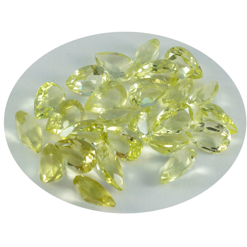 Lemon Quartz 1PC Tiny 5x7 MM Pear Faceted Yellow Splendid Semi Precious Gems