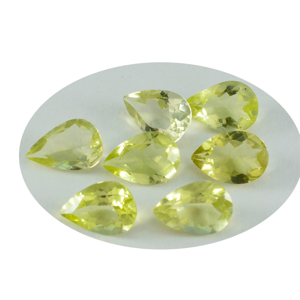 Lemon Quartz 1PC Medium 7x10 MM Pear Faceted Yellow Fine Semi Precious Gems