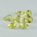 Lemon Quartz 1PC Medium 8x10 MM Pear Faceted Yellow High Quality Semi Precious Loose Gems