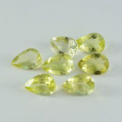 Lemon Quartz 1PC Small 7x9 MM Pear Faceted Yellow Shine Semi Precious Loose Gemstones