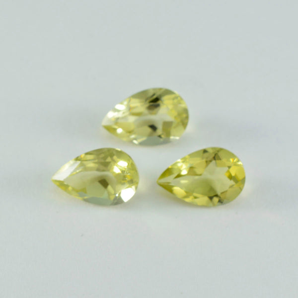 Lemon Quartz 1PC Large 10x12 MM Pear Faceted Yellow Superior Semi Precious Gems