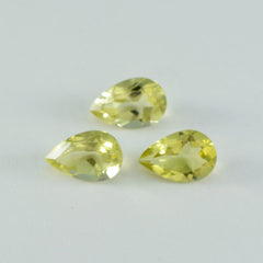 Lemon Quartz 1PC Large 10x14 MM Pear Faceted Yellow Pure Semi Precious Loose Gems