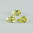 Lemon Quartz 1PC Chunky 12x16 MM Pear Faceted Yellow Fiery Semi Precious Loose Gemstone
