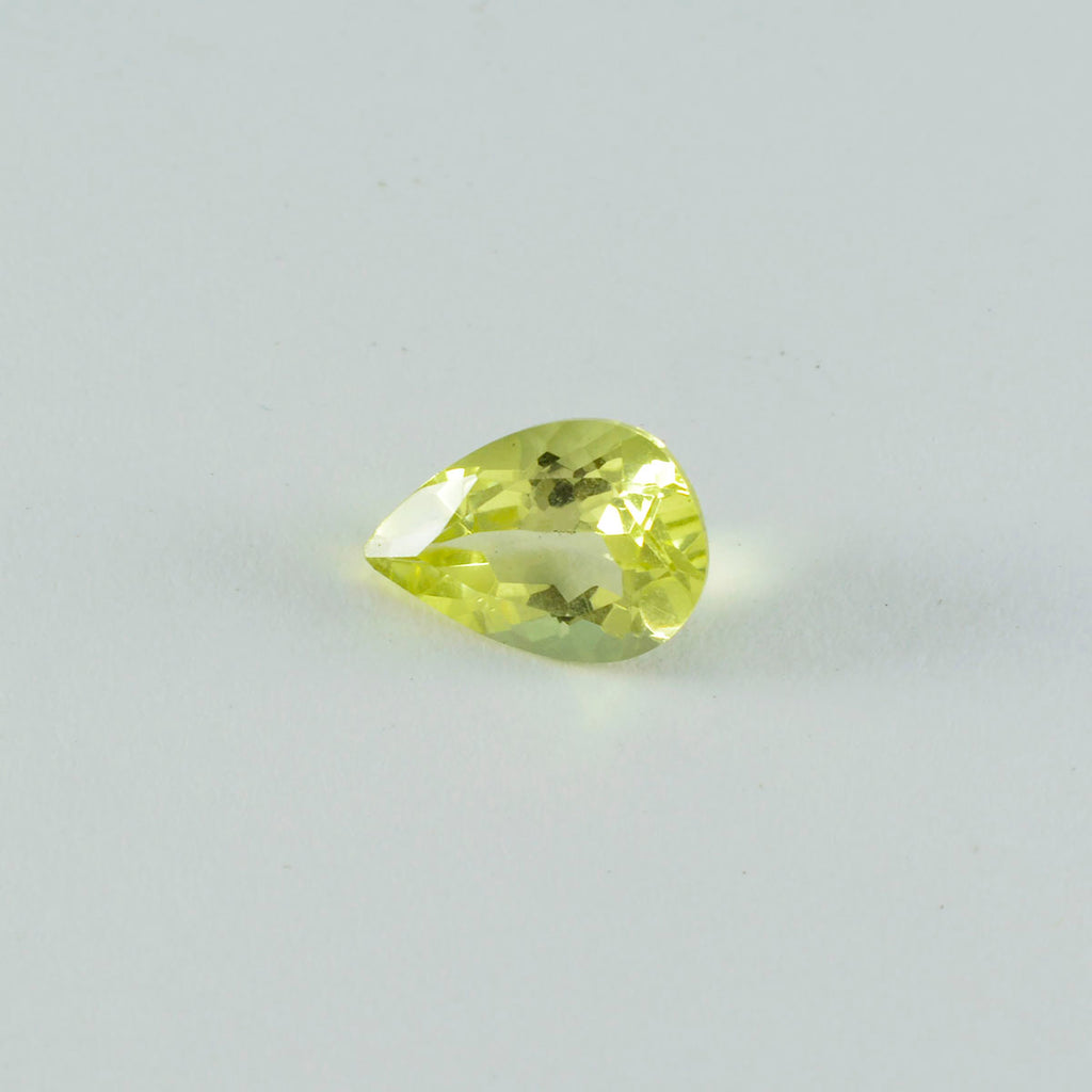 Lemon Quartz 1PC Chunky 12x16 MM Pear Faceted Yellow Fiery Semi Precious Loose Gemstone