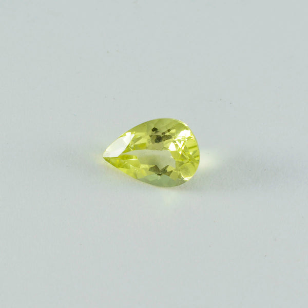 Lemon Quartz 1PC Chunky 12x16 MM Pear Faceted Yellow Fiery Semi Precious Loose Gemstone