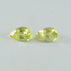 Lemon Quartz 1PC Chunky 15x20 MM Pear Faceted Yellow Sparkling Semi Precious Gems
