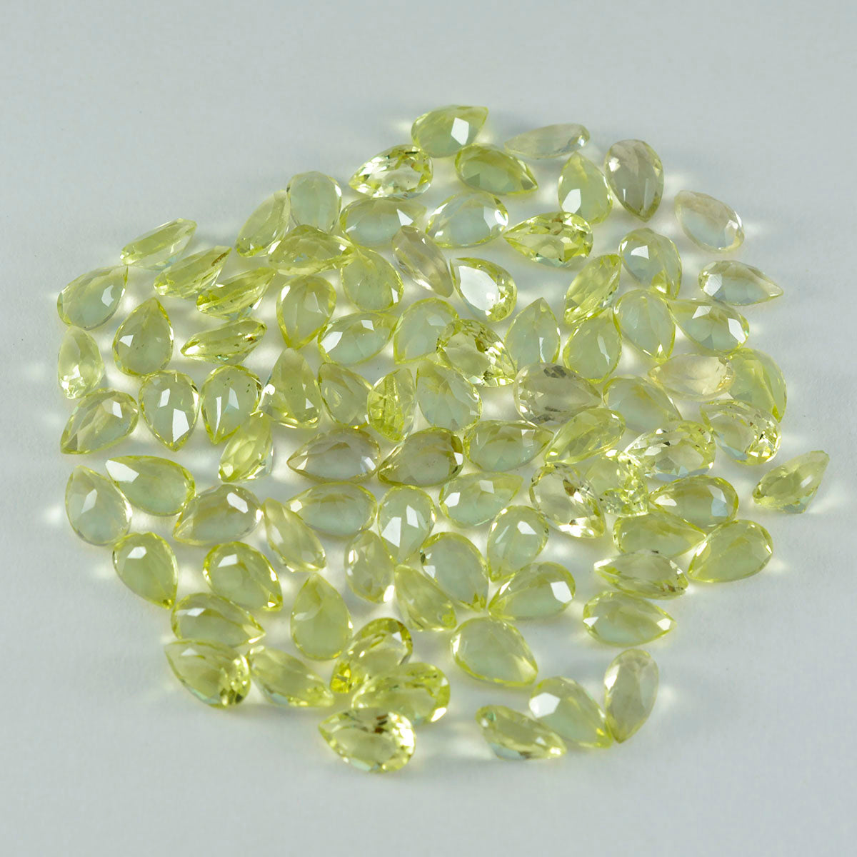 Lemon Quartz 10PC Tiny 3x5 MM Pear Faceted Yellow Sparkling Semi Precious Loose Gemstone