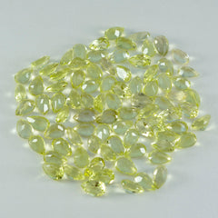 Lemon Quartz 10PC Tiny 3x5 MM Pear Faceted Yellow Sparkling Semi Precious Loose Gemstone