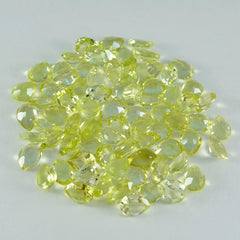Lemon Quartz 10PC Tiny 4x6 MM Pear Faceted Yellow Polished Semi Precious Loose Gemstones