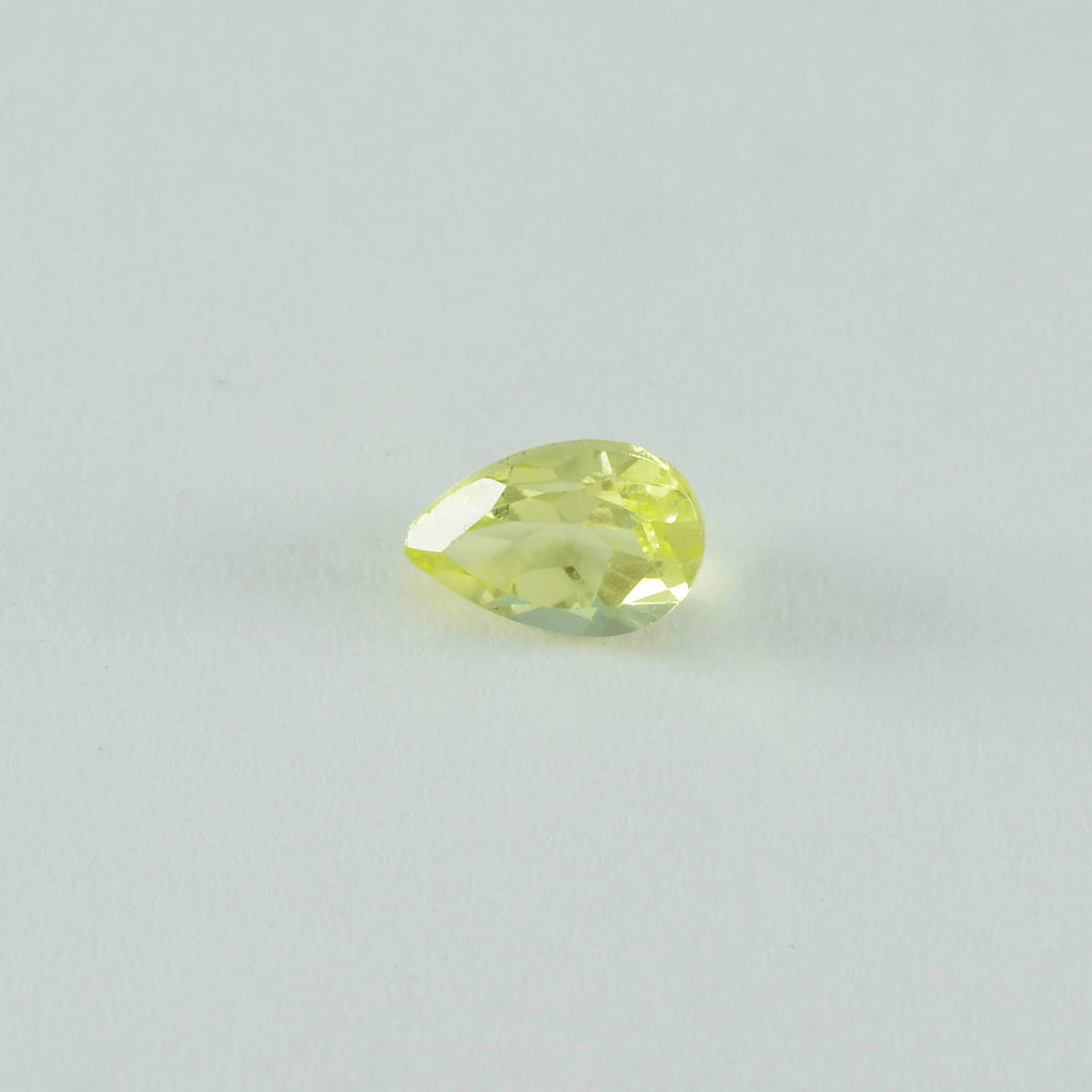 Lemon Quartz 1PC Small 6x8 MM Pear Faceted Yellow Luster Semi Precious Loose Gems