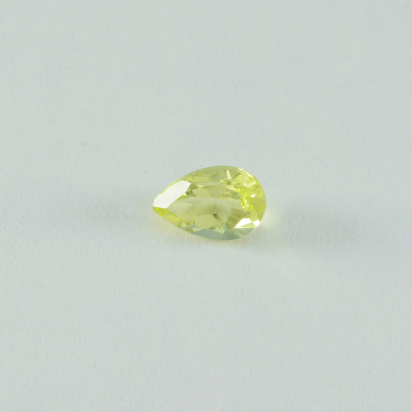 Lemon Quartz 1PC Small 6x8 MM Pear Faceted Yellow Luster Semi Precious Loose Gems