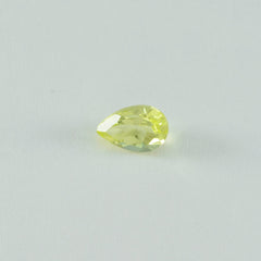 Lemon Quartz 1PC Small 6x8 MM Pear Faceted Yellow Luster Semi Precious Loose Gems