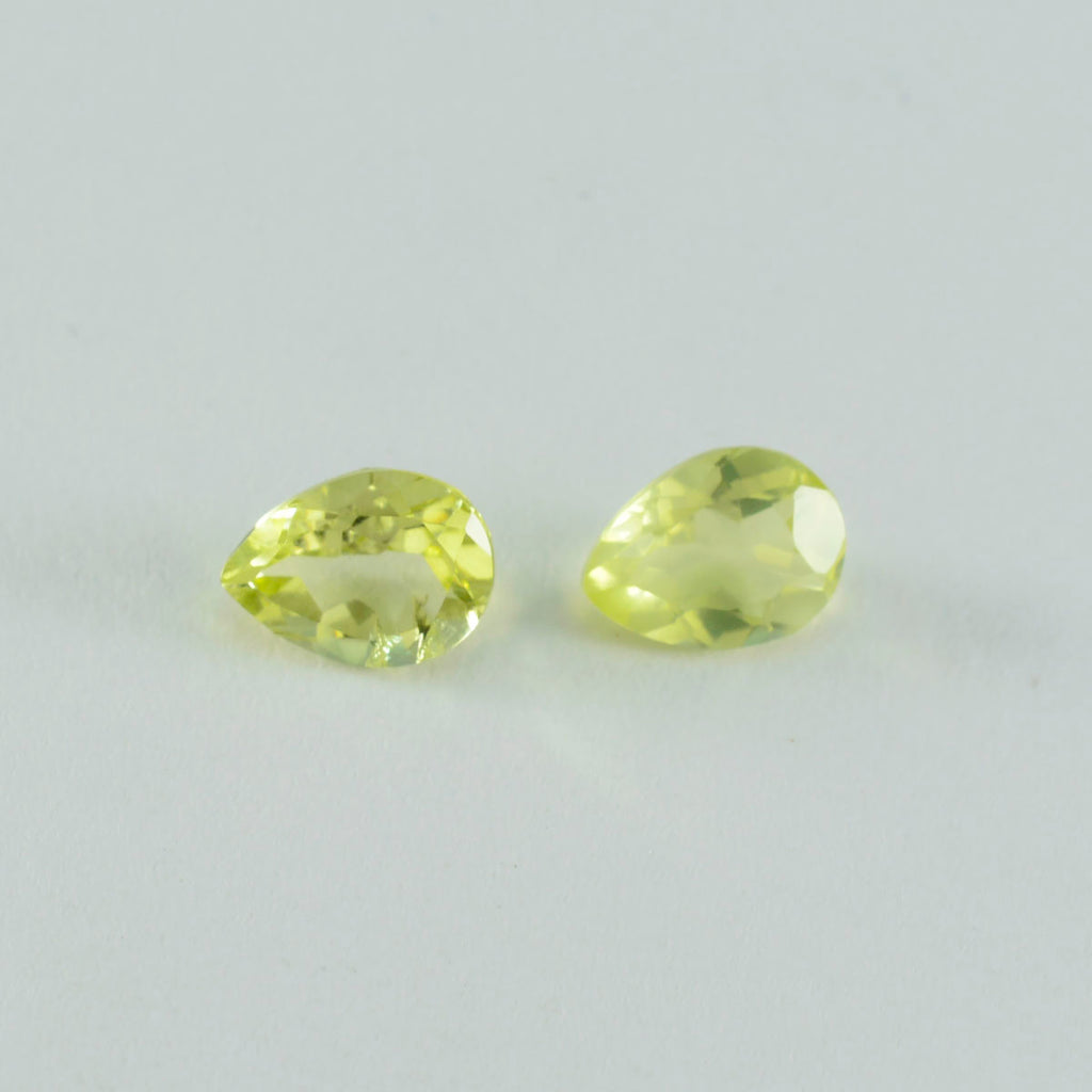 Lemon Quartz 1PC Medium 7x10 MM Pear Faceted Yellow Fine Semi Precious Gems