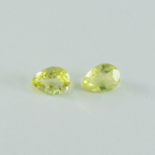 Lemon Quartz 1PC Medium 7x10 MM Pear Faceted Yellow Fine Semi Precious Gems