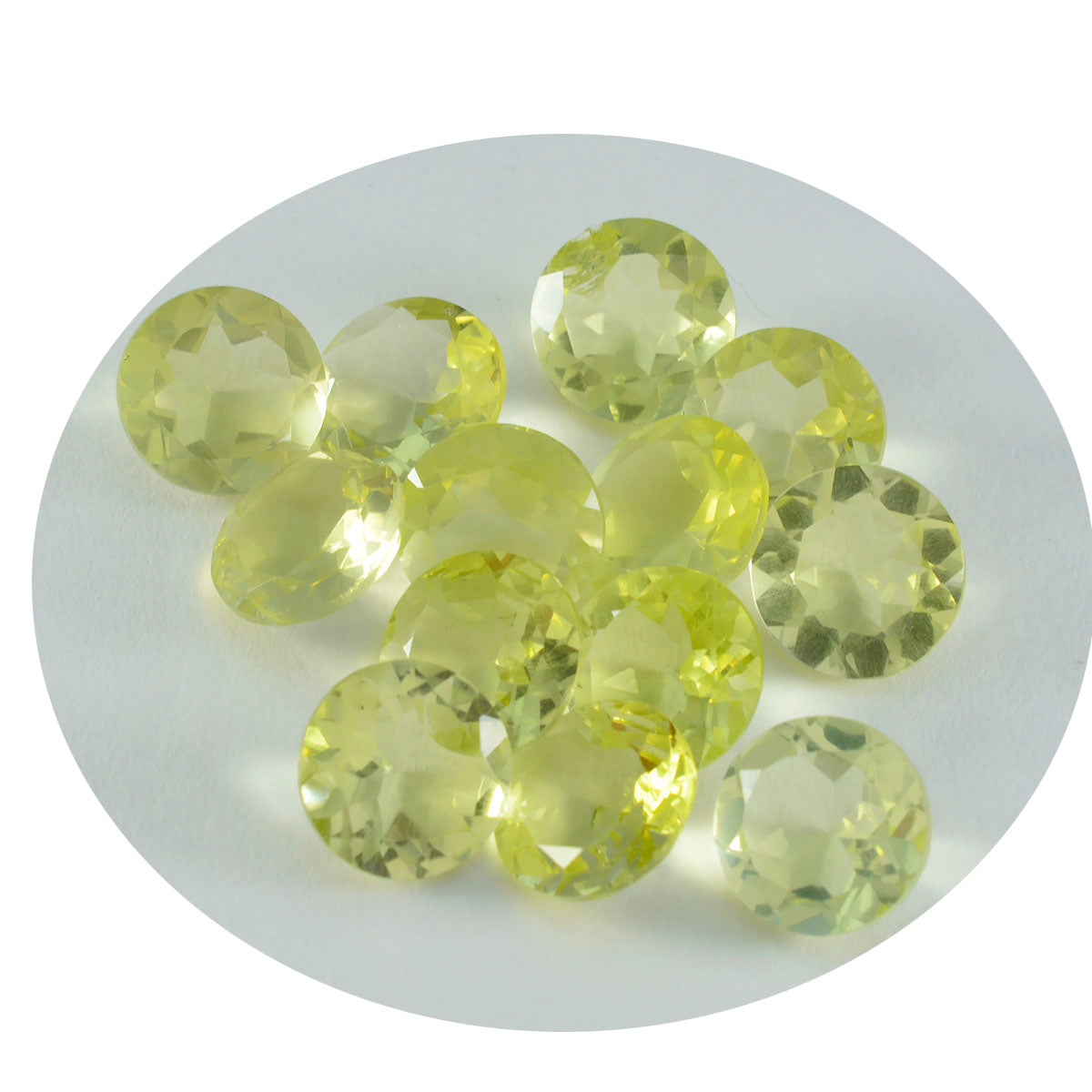 Lemon Quartz 1PC Large 11x11 MM Round Faceted Yellow Fine Semi Precious Gems Image secondaire du produit