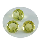 Lemon Quartz 1PC Large 12x12 MM Round Faceted Yellow High Quality Semi Precious Loose Gems