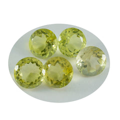 Lemon Quartz 1PC Chunky 14x14 MM Round Faceted Yellow Genuine Semi Precious Loose Gemstones