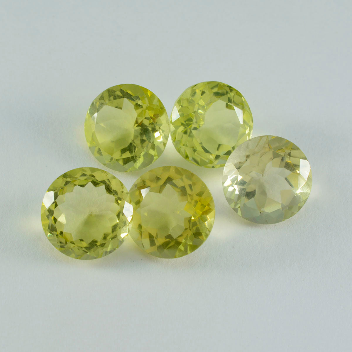 Lemon Quartz 1PC Chunky 15x15 MM Round Faceted Yellow Superior Semi Precious Gems