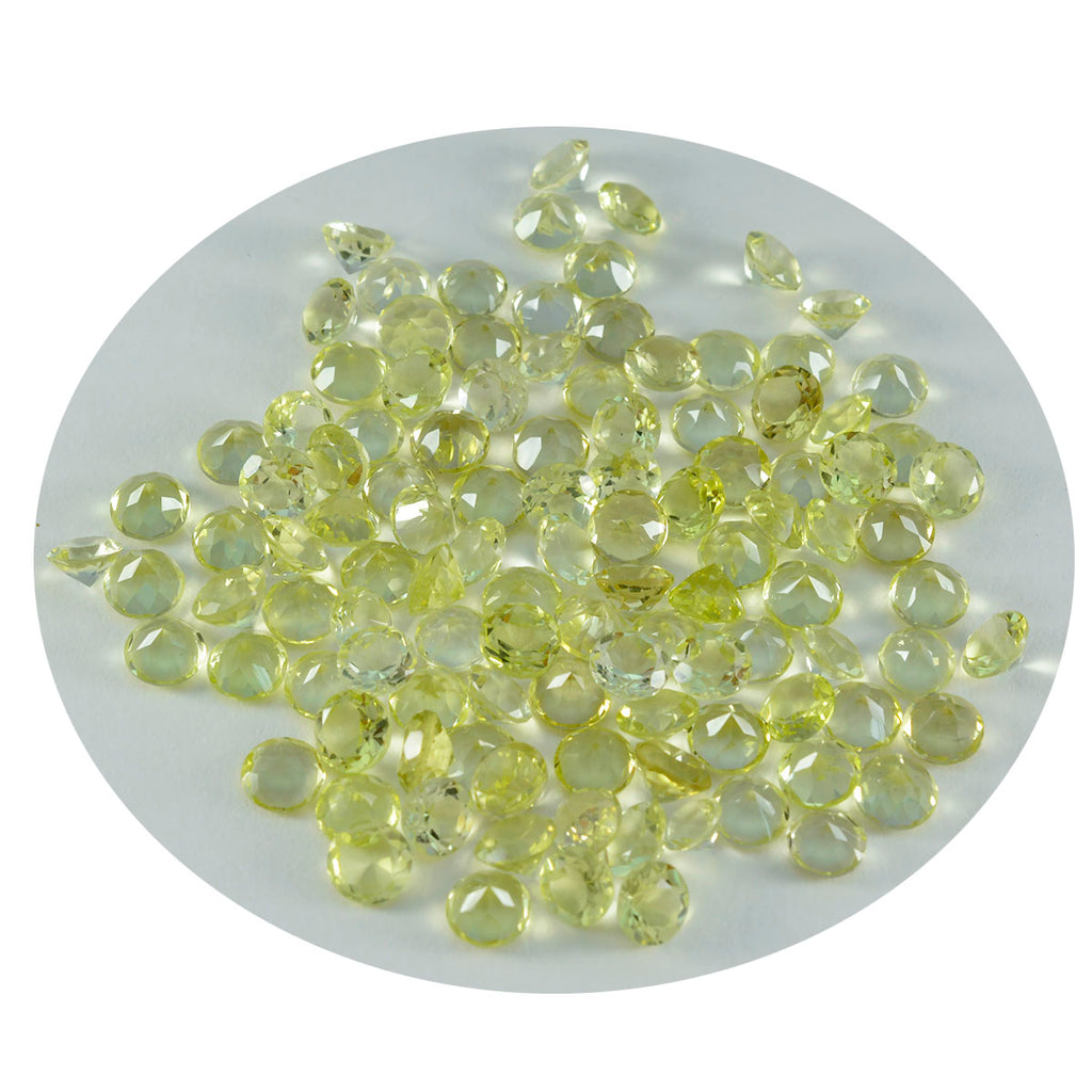 Lemon Quartz 10PC Tiny 3x3 MM Round Faceted Yellow Fiery Semi Precious Gems