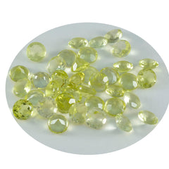 Lemon Quartz 10PC Tiny 4x4 MM Round Faceted Yellow Brilliant Semi Precious Loose Gems