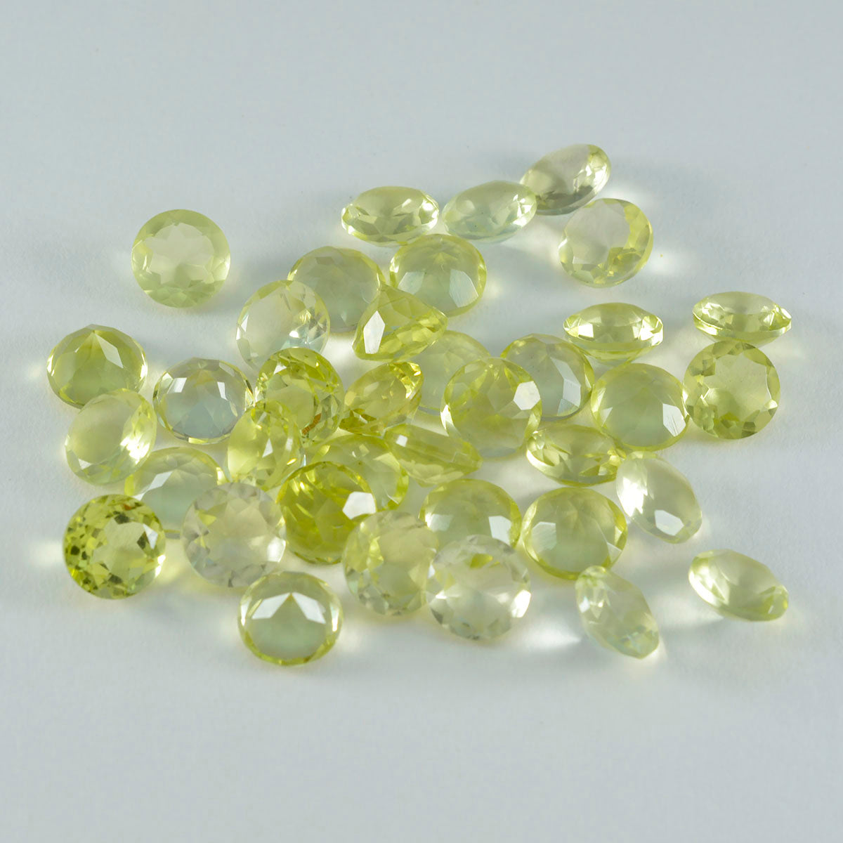 Lemon Quartz 10PC Tiny 5x5 MM Round Faceted Yellow Sparkling Semi Precious Loose Gemstone