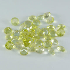 Lemon Quartz 10PC Tiny 5x5 MM Round Faceted Yellow Sparkling Semi Precious Loose Gemstone