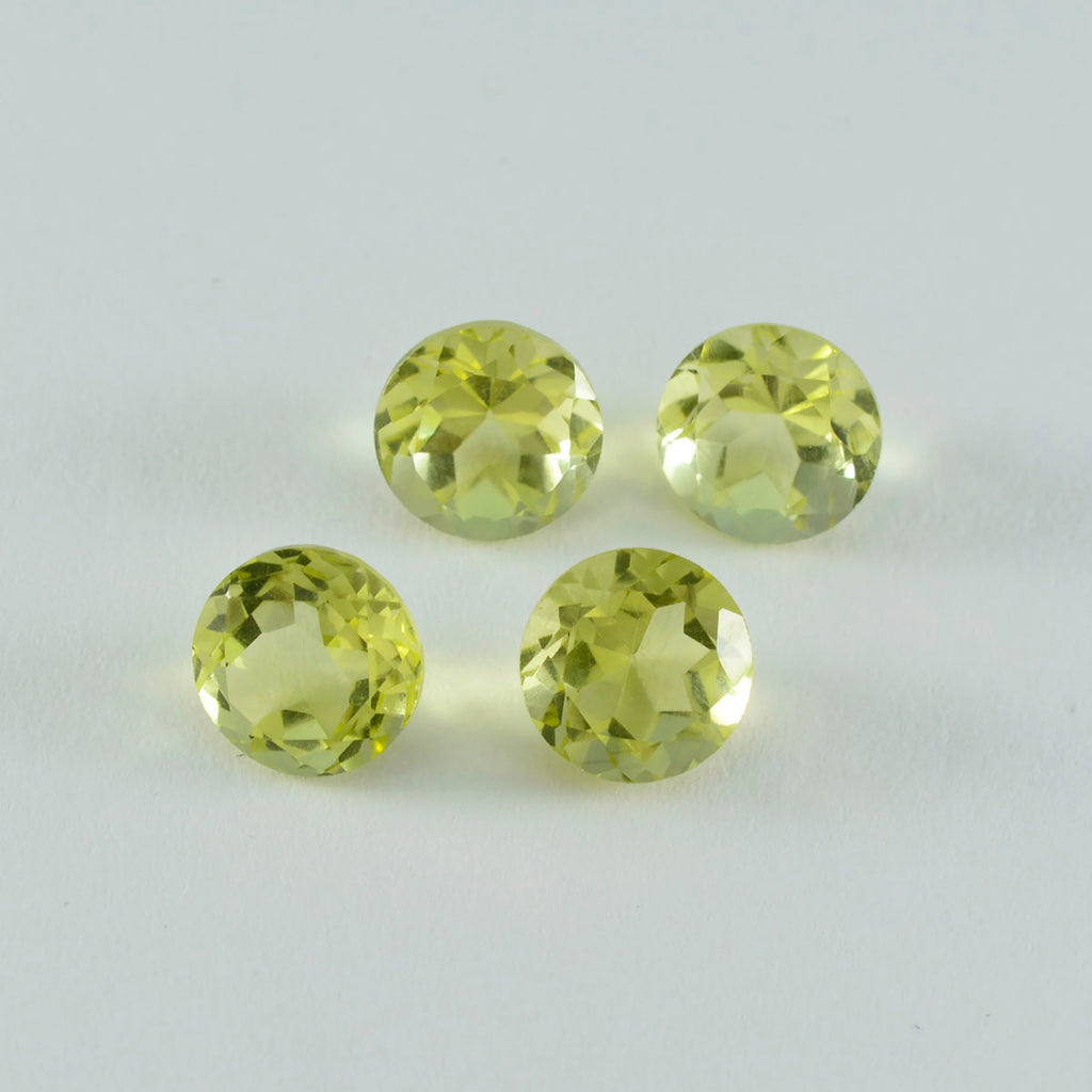 Lemon Quartz 1PC Medium 9x9 MM Round Faceted Yellow Lustrous Semi Precious Loose Gemstone