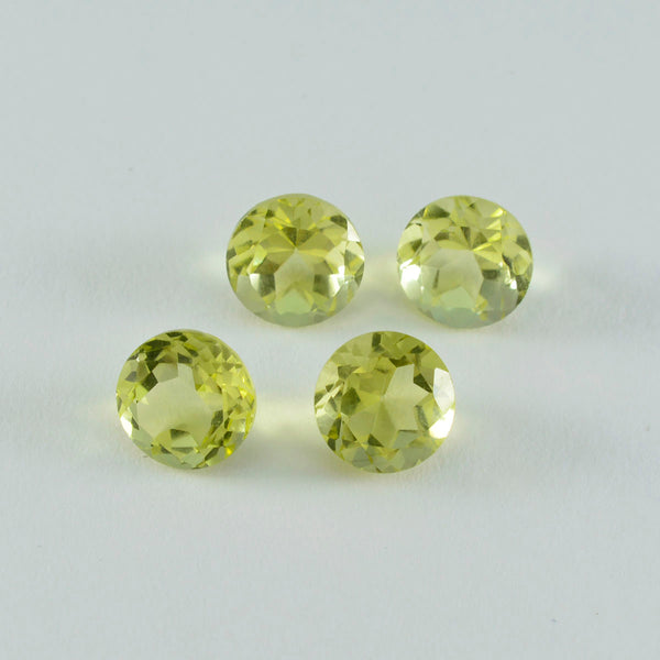 Lemon Quartz 1PC Medium 9x9 MM Round Faceted Yellow Lustrous Semi Precious Loose Gemstone